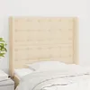 Image de Tête De Lit Avec Oreilles Crème 103x16x118/128 Cm Tissu Vidaxl