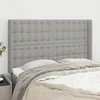 Image de Tête De Lit Avec Oreilles Gris Clair 147x16x118/128 Cm Tissu Vidaxl
