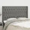 Image de Tête De Lit Avec Oreilles Gris Foncé 147x16x118/128 Cm Tissu Vidaxl
