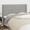 Image de Tête De Lit Avec Oreilles Gris Clair 163x16x118/128 Cm Tissu Vidaxl
