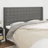 Image de Tête De Lit Avec Oreilles Gris Foncé 163x16x118/128 Cm Tissu Vidaxl