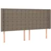 Image de Tête De Lit Avec Oreilles Taupe 163x16x118/128 Cm Tissu Vidaxl