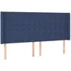 Image de Tête De Lit Avec Oreilles Bleu 163x16x118/128 Cm Tissu Vidaxl