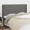 Image de Tête De Lit Avec Oreilles Gris Foncé 183x16x118/128 Cm Tissu Vidaxl