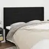 Image de Tête De Lit Avec Oreilles Noir 183x16x118/128 Cm Tissu Vidaxl
