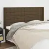 Image de Tête De Lit Avec Oreilles Marron Foncé 183x16x118/128 Cm Tissu Vidaxl