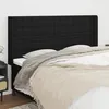 Image de Tête De Lit Avec Oreilles Noir 203x16x118/128 Cm Tissu Vidaxl