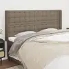 Image de Tête De Lit Avec Oreilles Taupe 203x16x118/128 Cm Tissu Vidaxl