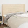 Image de Tête De Lit Avec Oreilles Crème 203x16x118/128 Cm Tissu Vidaxl
