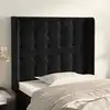 Image de Tête De Lit Avec Oreilles Noir 83x16x118/128 Cm Velours Vidaxl
