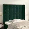 Image de Tête De Lit Avec Oreilles Vert Foncé 83x16x118/128 Cm Velours Vidaxl