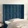 Image de Tête De Lit Avec Oreilles Bleu Foncé 83x16x118/128 Cm Velours Vidaxl