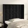 Image de Tête De Lit Avec Oreilles Noir 93x16x118/128 Cm Velours Vidaxl