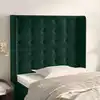 Image de Tête De Lit Avec Oreilles Vert Foncé 93x16x118/128 Cm Velours Vidaxl