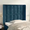 Image de Tête De Lit Avec Oreilles Bleu Foncé 93x16x118/128 Cm Velours Vidaxl