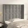 Image de Tête De Lit Avec Oreilles Gris Clair 103x16x118/128 Cm Velours Vidaxl