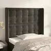 Image de Tête De Lit Avec Oreilles Gris Foncé 103x16x118/128 Cm Velours Vidaxl