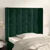 Image de Tête De Lit Avec Oreilles Vert Foncé 103x16x118/128 Cm Velours Vidaxl