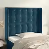 Image de Tête De Lit Avec Oreilles Bleu Foncé 103x16x118/128 Cm Velours Vidaxl