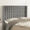 Image de Tête De Lit Avec Oreilles Gris Clair 147x16x118/128 Cm Velours Vidaxl