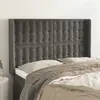 Image de Tête De Lit Avec Oreilles Gris Foncé 147x16x118/128 Cm Velours Vidaxl