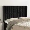 Image de Tête De Lit Avec Oreilles Noir 147x16x118/128 Cm Velours Vidaxl