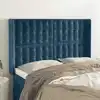 Image de Tête De Lit Avec Oreilles Bleu Foncé 147x16x118/128 Cm Velours Vidaxl