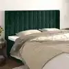 Image de Tête De Lit Avec Oreilles Vert Foncé 163x16x118/128 Cm Velours Vidaxl