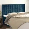 Image de Tête De Lit Avec Oreilles Bleu Foncé 163x16x118/128 Cm Velours Vidaxl