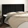 Image de Tête De Lit Avec Oreilles Noir 203x16x118/128 Cm Velours Vidaxl