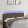 Image de Tête De Lit À Led Marron Foncé 144x5x78/88 Cm Tissu Vidaxl