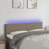 Image de vidaXL Tête de Lit à LED Meuble de Chambre à Coucher Accessoire de Lit Double Tête de Cadre de Lit Intérieur Taupe 3121334