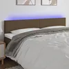 Image de Tête De Lit À Led Marron Foncé 160x5x78/88 Cm Tissu Vidaxl