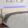 Image de vidaXL Tête de Lit à LED Meuble de Chambre à Coucher Accessoire de Lit Double Tête de Cadre de Lit Intérieur Crème 3121343