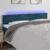 Image de Tête De Lit À Led Bleu Foncé 160x5x78/88 Cm Velours Vidaxl