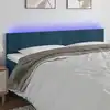 Image de Tête De Lit À Led Bleu Foncé 180x5x78/88 Cm Velours Vidaxl