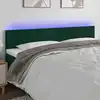 Image de Tête De Lit À Led Vert Foncé 200x5x78/88 Cm Velours Vidaxl