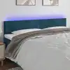 Image de Tête De Lit À Led Bleu Foncé 200x5x78/88 Cm Velours Vidaxl