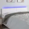 Image de Tête De Lit À Led Blanc 160x5x78/88 Cm Similicuir Vidaxl