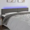 Image de vidaXL Tête de Lit à LED Meuble de Chambre à Coucher Accessoire de Lit Double Tête de Cadre de Lit Intérieur Gris 3121432