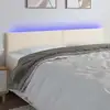 Image de Tête De Lit À Led Crème 200x5x78/88 Cm Similicuir Vidaxl