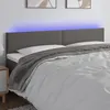 Image de Tête De Lit À Led Gris 200x5x78/88 Cm Similicuir Vidaxl