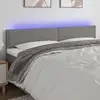 Image de Tête De Lit À Led Gris Foncé 200x5x78/88 Cm Tissu Vidaxl