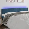 Image de vidaXL Tête de Lit à LED Meuble de Chambre à Coucher Accessoire de Lit Double Tête de Cadre de Lit Intérieur Bleu Foncé 3121530