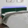 Image de Tête De Lit À Led Vert Foncé 180x5x78/88 Cm Velours Vidaxl