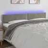 Image de vidaXL Tête de Lit à LED Meuble de Chambre à Coucher Accessoire de Lit Double Tête de Cadre de Lit Intérieur Gris Clair 3121538