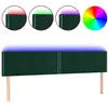 Image de Tête De Lit À Led Vert Foncé 200x5x78/88 Cm Velours Vidaxl
