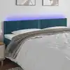 Image de Tête De Lit À Led Bleu Foncé 200x5x78/88 Cm Velours Vidaxl