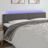 Image de Tête De Lit À Led Gris 200x5x78/88 Cm Similicuir Vidaxl