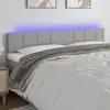 Image de Tête De Lit À Led Gris Clair 160x5x78/88 Cm Tissu Vidaxl